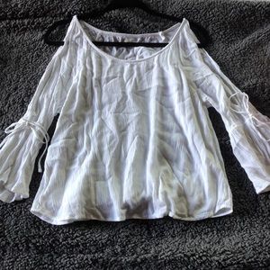 Hollister white cold shoulder size medium